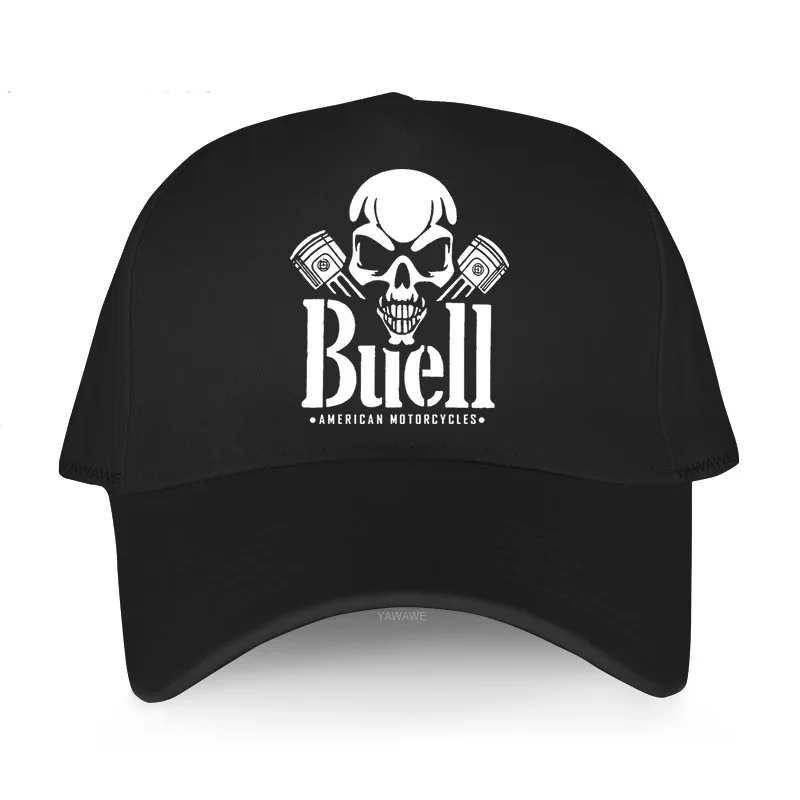 Unisex short visor hat Outdoor summer caps Buell American Motorcycles  Skull Piston Women hats Adjustable hip-hop baseball cap