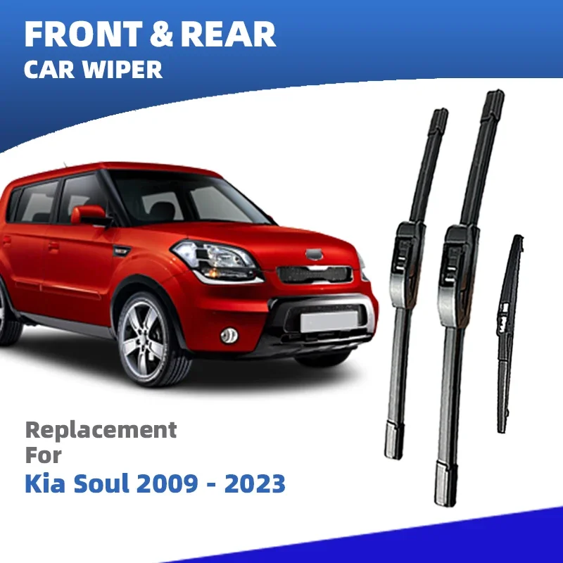 

LHD Front Rear Windshield Wiper Blades For Kia Soul AM PS SK3 MK1 MK2 MK3 2009-2023 Window Accessories 2014 2015 2016 2017 2018