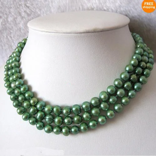 

Favorite Pearl Jewelry,50'' 6-7mm Green Color Freshwater Pearl Strand Necklace,Wedding Party Birthday Charming Girl Lady Gift