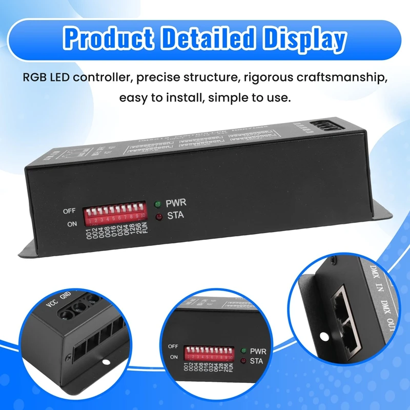 DMX512 H807 RGB LED Controller DMX WS2811 WS2812B WS2813 WS2815 Pixels Led Strip Controller DMX Stage Light 1024Pixels Durable