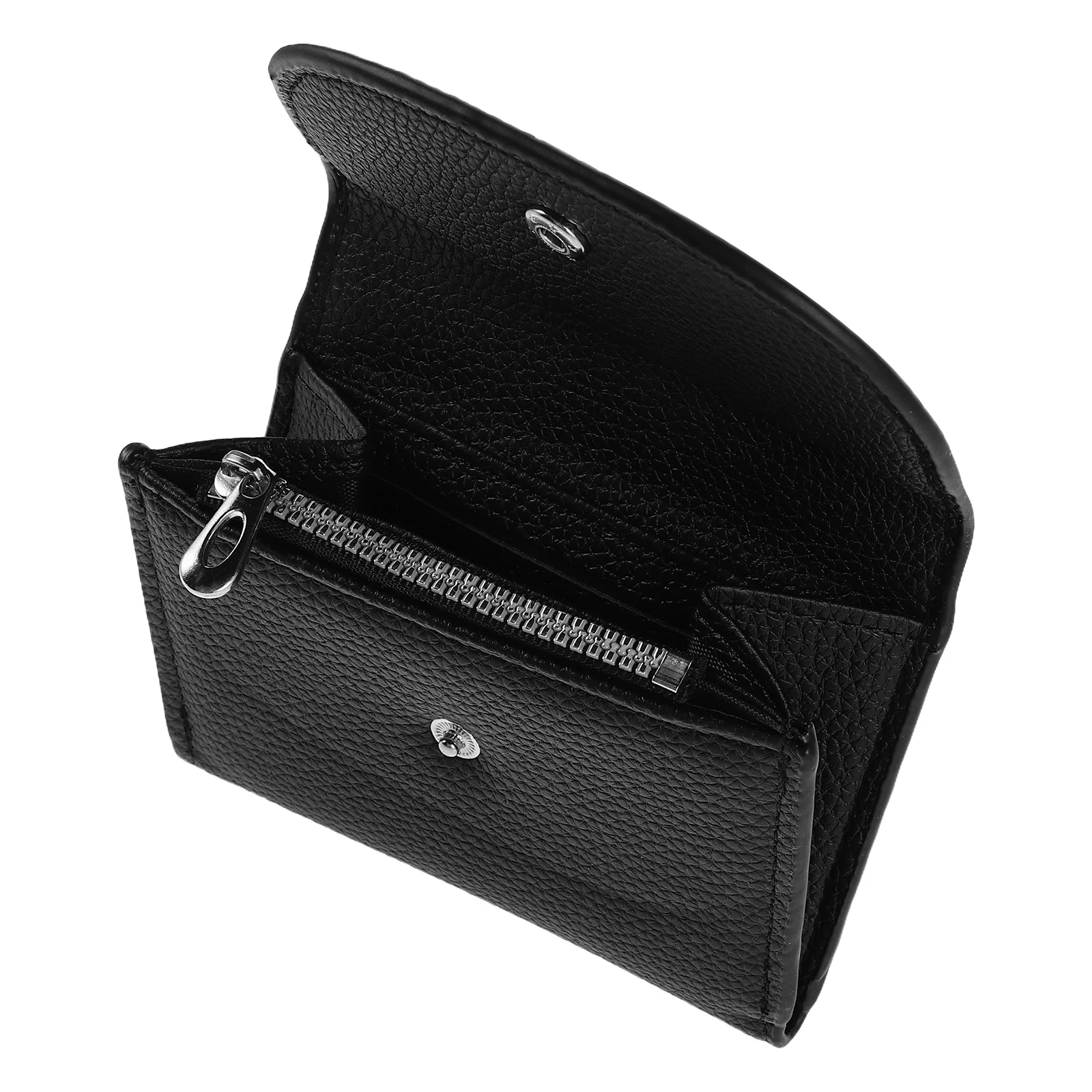 

Small Ultra-Thin Black PU Wallet Slim Credit Card Holder Coin Change Purse Mini Pouch Women Daily Travel Black Small Wallet