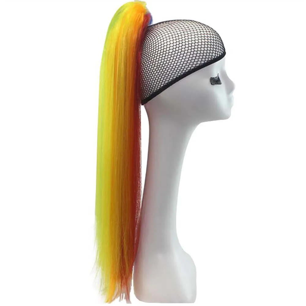 Synthetic Hair Women\'s Cosplay My Little Pony Rainbow Dash Multi Color Heat Resistant Party Wig Free Shipping