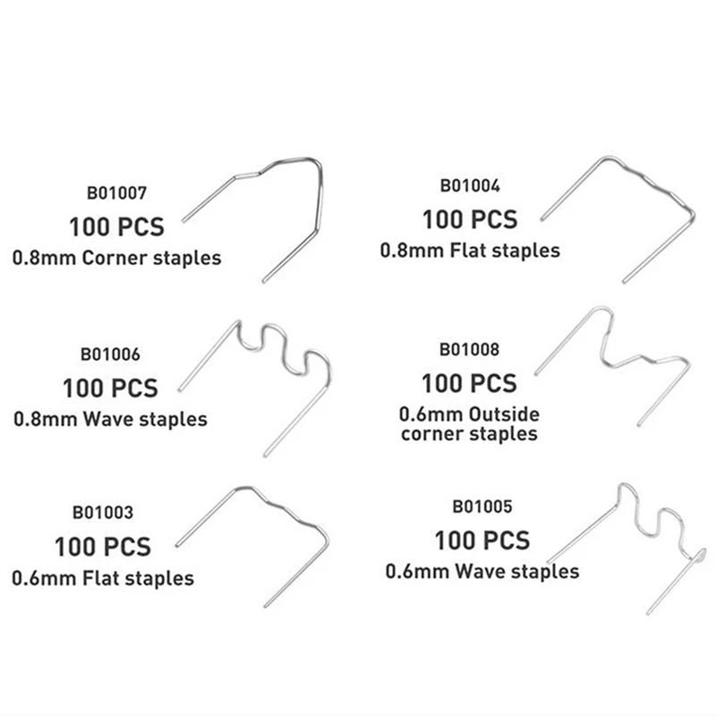 600PCS Staples For Hot Stapler Set Bumper Repair Staples Welding Plastic Clip Stapler For Soldering Bumper