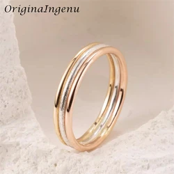 14K Gold Filled Tricolor Ring Gepersonaliseerde Handgemaakte Band Ring Minimalisme Sieraden Aanslagbestendige Sieraden Aangepaste Vrouwen Ring