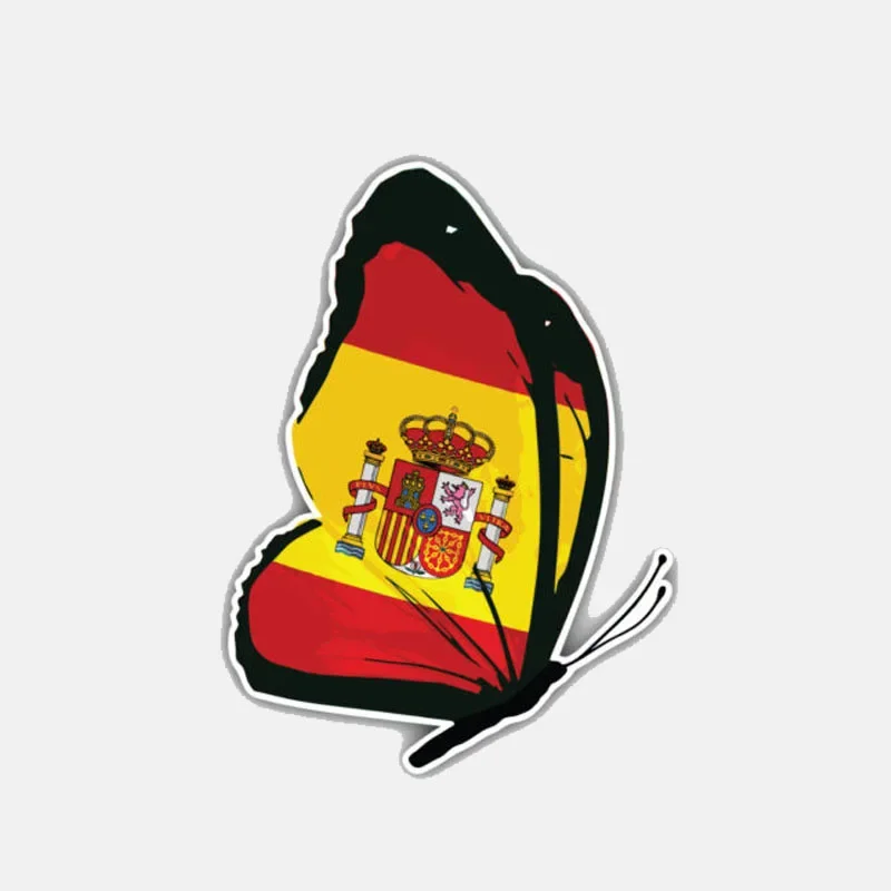 Creative Spain Butterfly Flag Helmet Body Window Car Sticker Decal