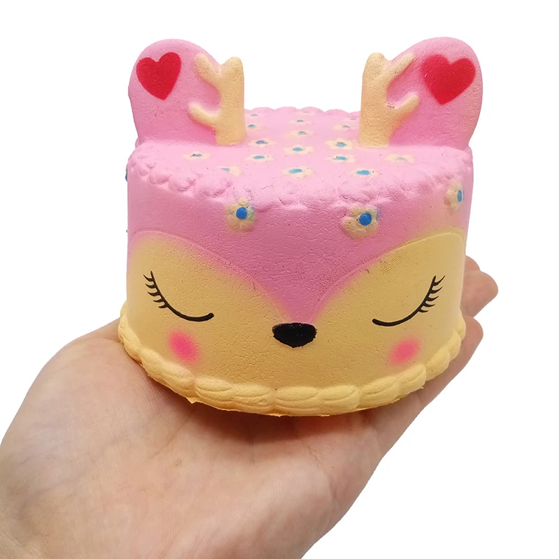 New PU Slow Rebound Cake Play Stress Relief Toys Cute Antler Cake Slow Rebound Funny Unicorn Cake Animal Flower Modelling Toys