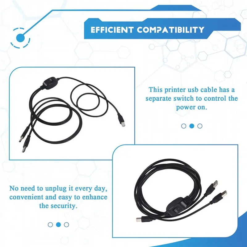 YSS-2 In 1 Printer Cable USB A To B Male To Male Printer Cable For Hp Canon Printer Splitter For Two Computers