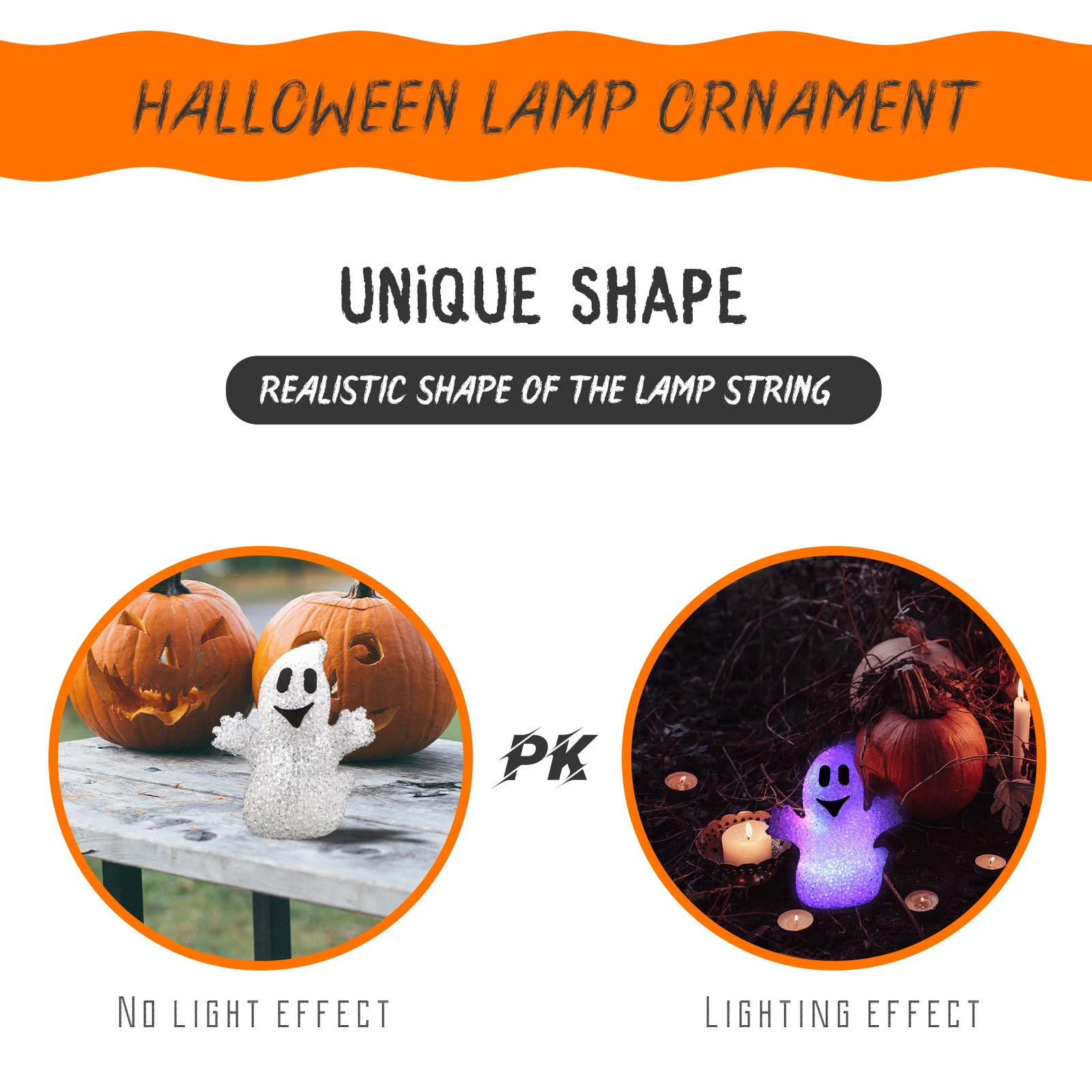 

2pcs Ghost Modeling Night Light For Halloween Party Decor White Small Table Lamp Atmosphere Light Festive Vibe