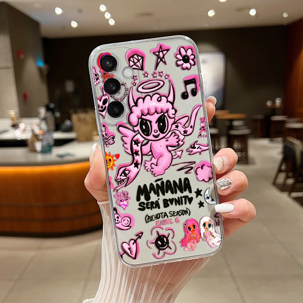 Karol G Manana Etui na telefon do Samsung S24 S23 S22 S21 S20 S10 FE Note20 Note10 Plus Ultra Lite 5G Clear Soft TPU Cover