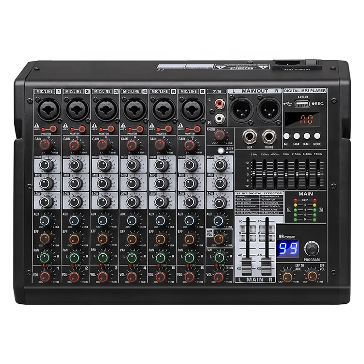 

TDS-DSP Series New Products Console Mixer 4/6/8 CH 99Dsp One Stereo 1 Aux Output With 48V Power And Usb Audio Mixer