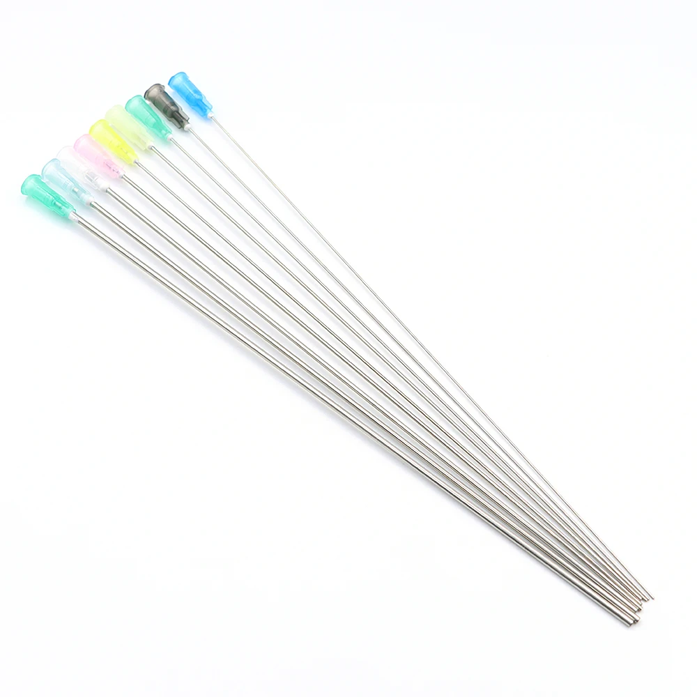 10pcs 200mm Dispensing Needle Syringe Needle 8 Inch Stainless Steel Glue Needle for Filling Liquid, Glue and Syringe 14G-23G