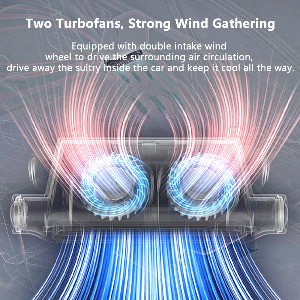 USB قابلة للشحن مقعد السيارة مروحة 3000mAh سيارة مروحة المحمولة مسند الرأس المقعد الخلفي مروحة التبريد مع 3 إعدادات والعتاد للمركبة