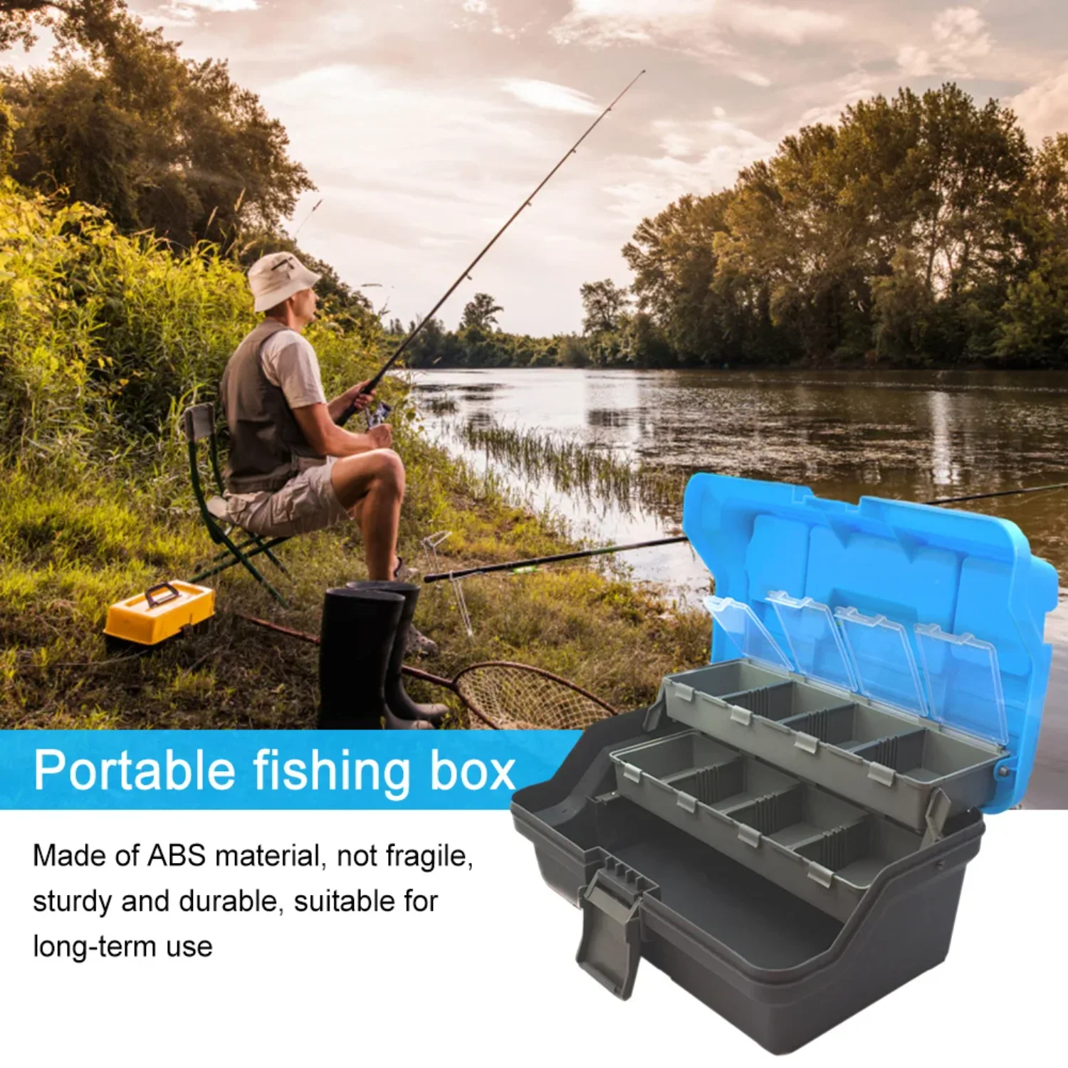 3-Layer Folding Fishing Tackle Box Multipurpose Fishing  Box with Handle Hardware  Box  Fishing Tackle