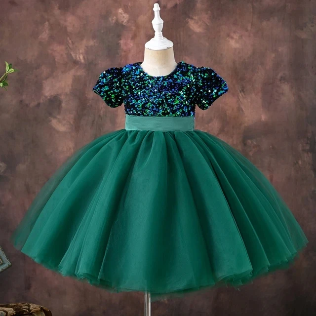 Bling lila Pailletten Prinzessin Ballkleid Kleid für Mädchen Geburtstag Karneval Festzug Party kleid für 2-14 Jahre Kinder süß – Detail 14