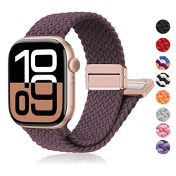 Straps For Apple Watch 10 Band 46mm 42mm 44mm 45mm 49mm 41 40 mm Magnetic Braided correa Bracelet Series 10 9 8 7 6 5 SE Ultra 2