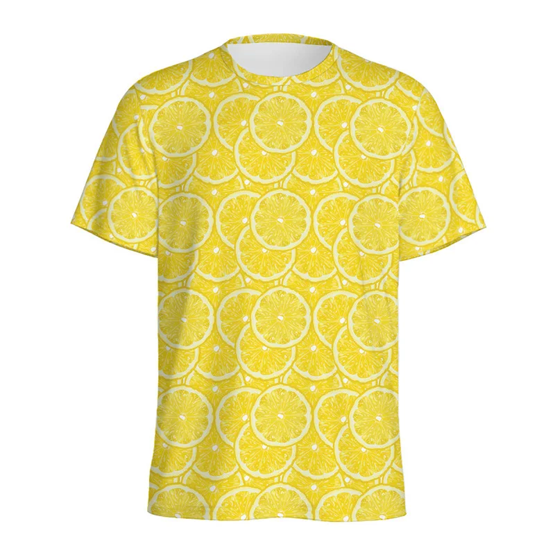 

Summer Fashion Lemon 3D Print T-shirt Outdoor Sports Quick Drying Breathable Comfortable Casual Men's Street Large Size T-shirt