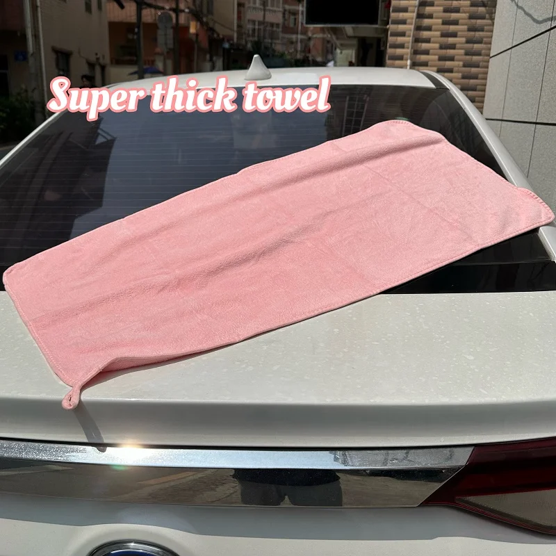 Microfiber Auto Wash Towel Car Cleaning Drying Cloth Car Care Cloth Detailing Car Wash Towel 50x100cm, Pink