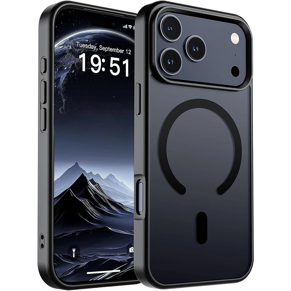 Magnetische matte Hülle für iPhone 17 Pro Max Air 16E 16E 15 Plus 14 13 Mini 12 11 Mag Sichere durchscheinende stoßfeste Handyhülle