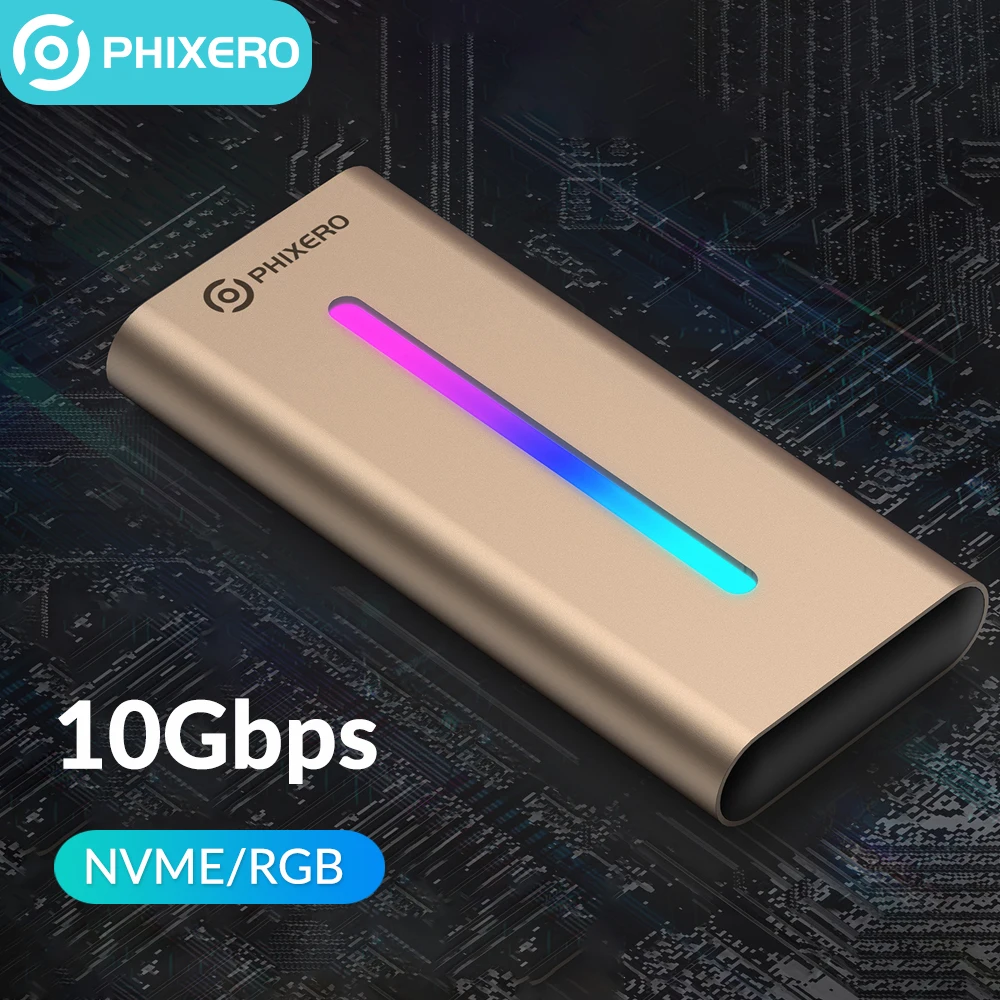 Phixero M.2 Nvme Ssd Behuizing Hd Externe Harde Schijf Case 10GbM2 M-Om Usb 3.1 GEN2 Type-C Case Gen2 Opbergdoos Voor Laptop