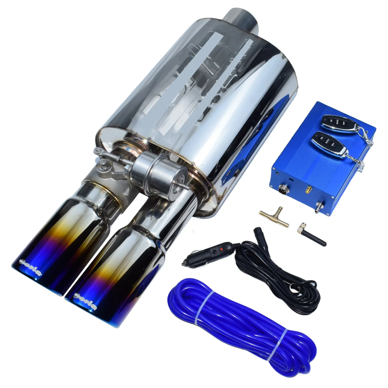 Universal Stainless Steel Pneumatic Vacuum Valve Exhaust Controller Set Remote Control Muffler Pump Silencer  