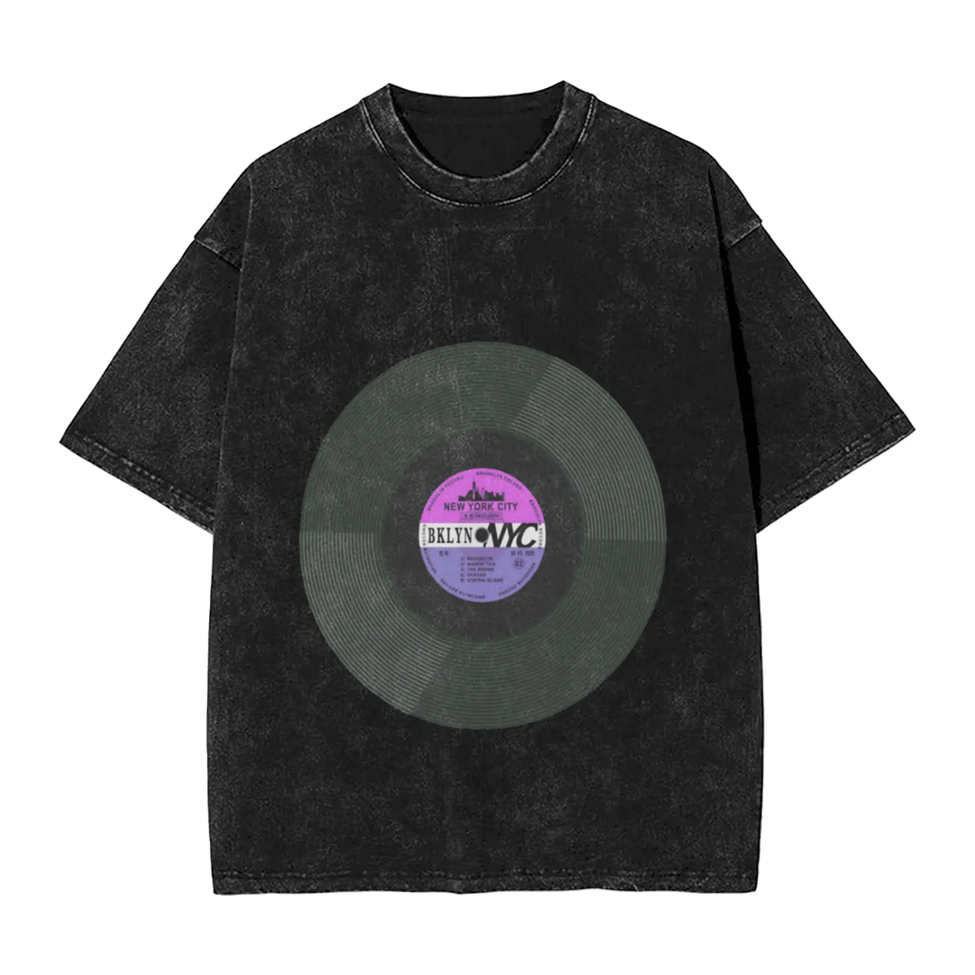 Vinyl Music Lover Music Player Sound Cool   - Funny  Perfect Gift hip hop Unique A Washed T Shirt Oversized Cotton Tees Tops