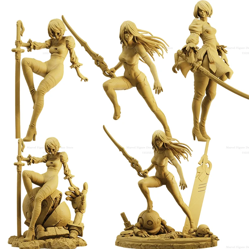 1/64 1/43 1/35 مقياس مشهد مصغر دمية الروبوتات القتالية القتال ضد أشكال الحياة الخارجية غير معلمة بيضاء صغيرة الشكل