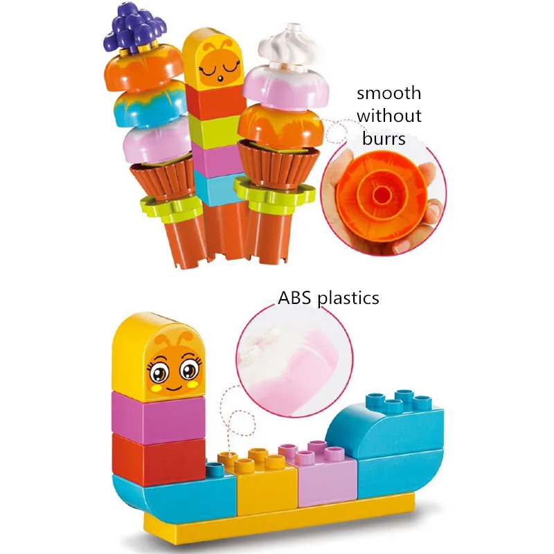 29pcs Friend Series Large Particle Building Blocks Kawaii DIY Creative Dream Ice Cream Bricks Set Toys For Girls Birthday Gift