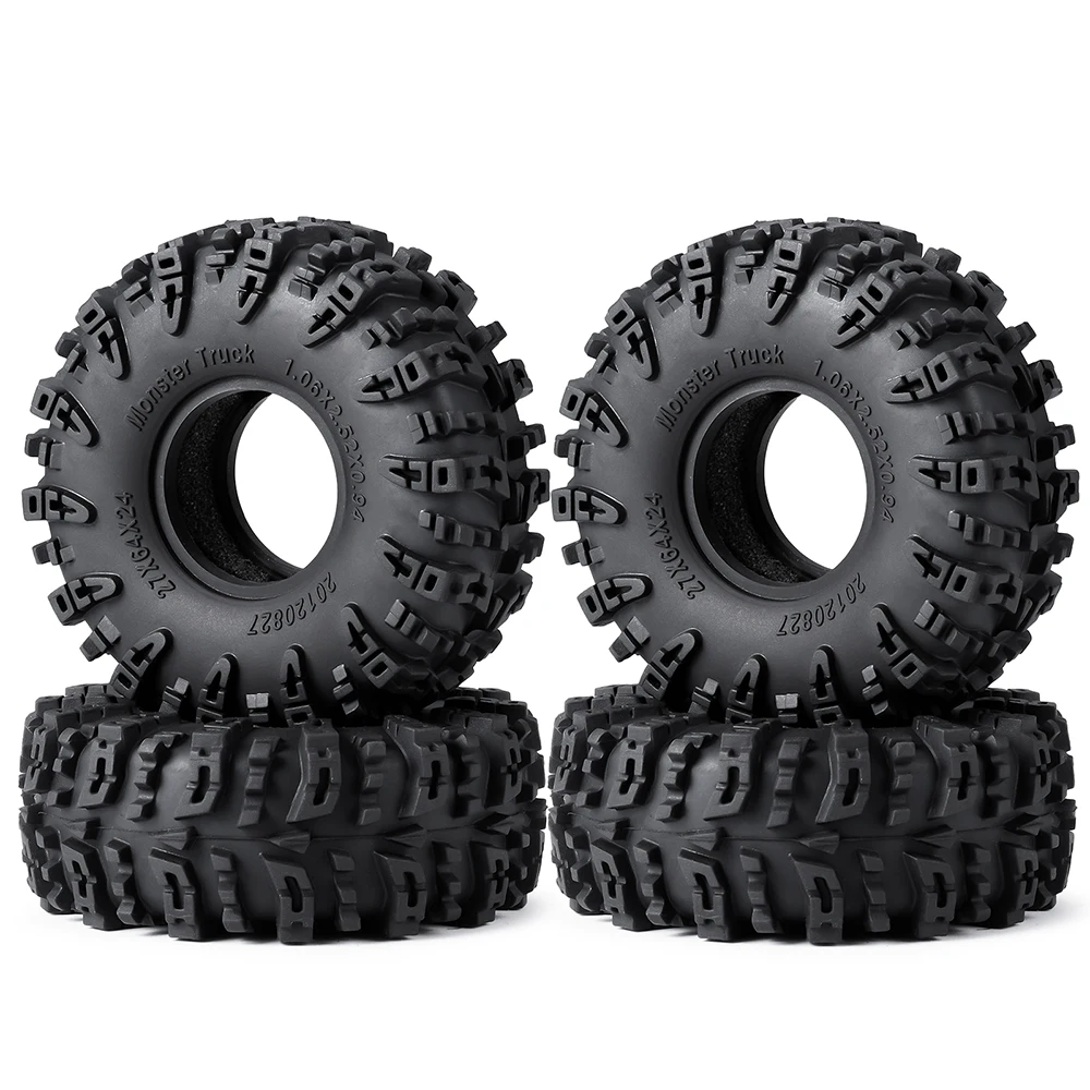 RC Caoutchouc Pneus Compatible avec TRX4M pour SCX24 AX24 1/18 1/24 RC, Pièces De Mise À Niveau De Voiture sur Chenilles, Accessoires 1.0 , Jantes De Moyeu De Roue À Billes en