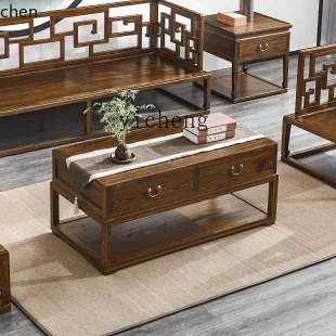 

b7- Old Elm Wood Living Room Solid Wood Sofa Villa Furniture Classical