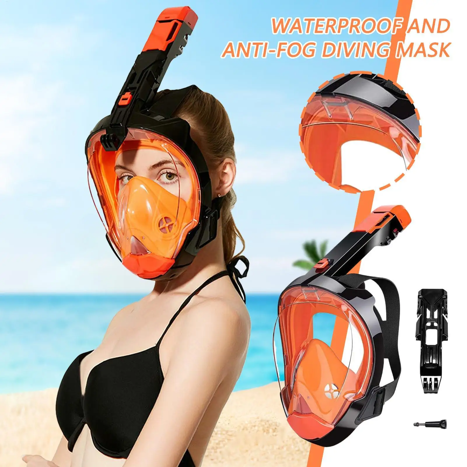 

Snorkel Cover Anti Fog Panoramic View Snorkeling Face Cover Underwater Breathing Equipment With Automatic Drainage For Beginners