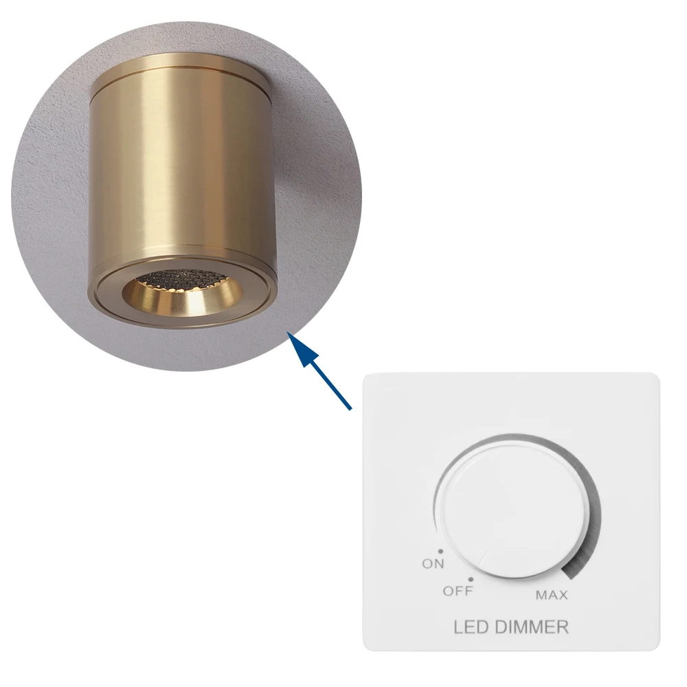 

LED thyristor high power trailing edge phase cut knob dimmer switch panel lamps with strong compatibility