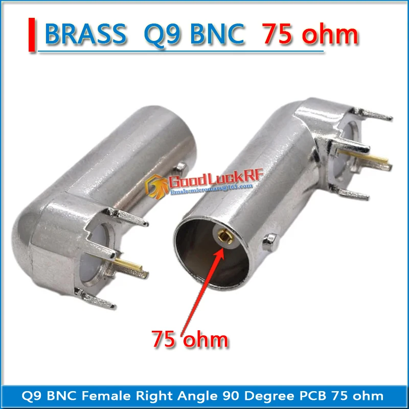 75 ohm Q9 BNC Female Right Angle 90 Degree Plug solder cup PCB 4 needle RF Connector Adapter High-quality