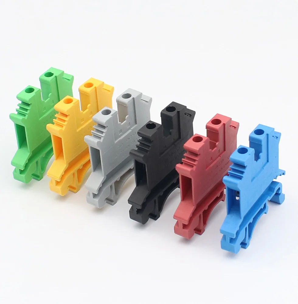 10Pcs Din Rail Terminal Block UK-2.5B Wire Electrical Conductor Universal Connector Screw Connection Terminal Strip Block UK2.5