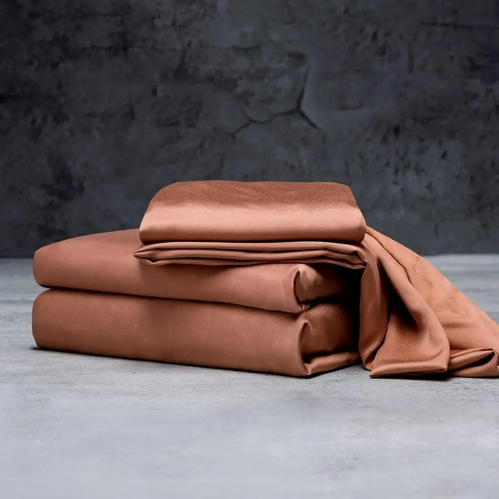 

Luxury Sheet Set 100% Rayon (Viscose) from Bamboo California King - Terracotta Deep Pockets 4-Piece Set