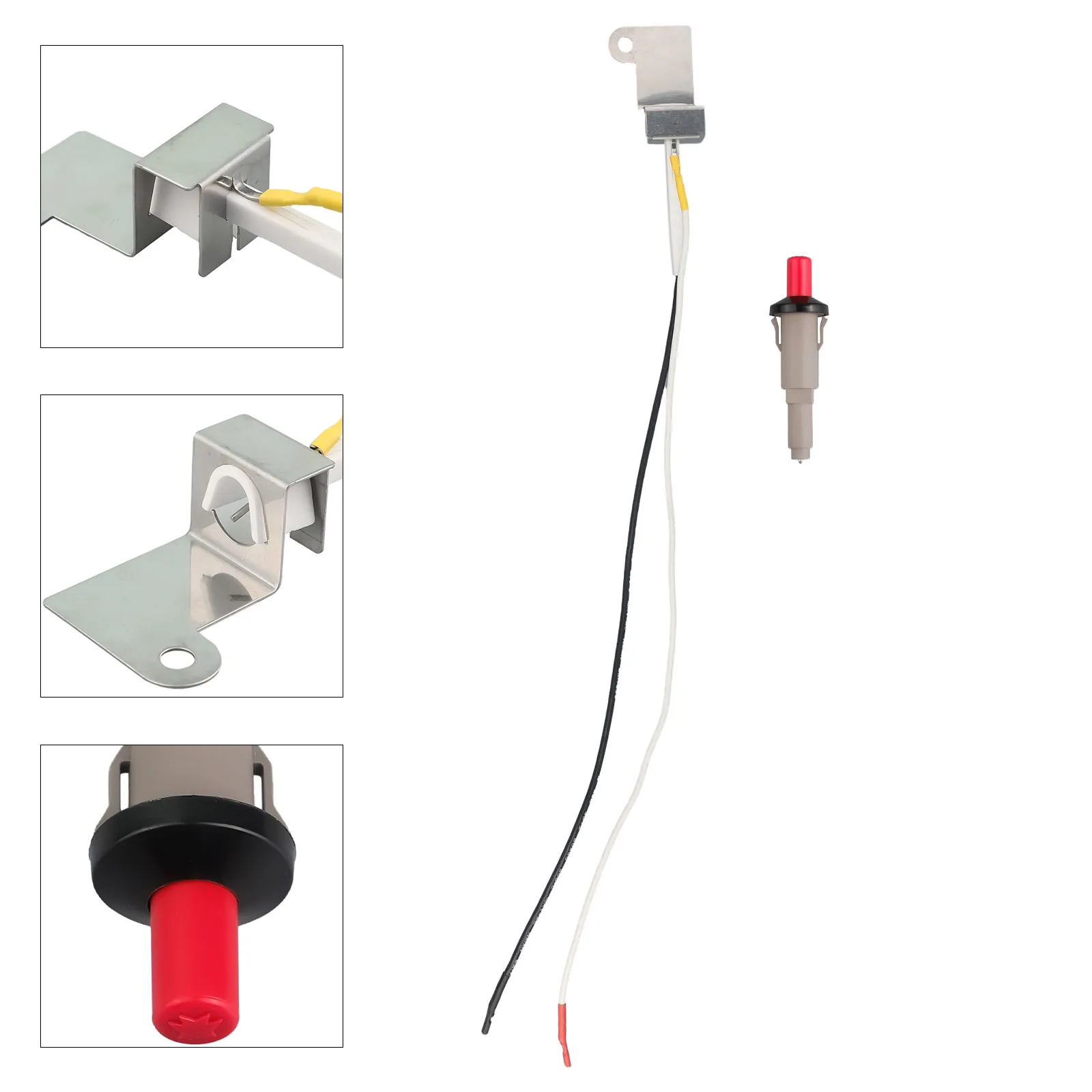 1pc Push Button Ignition With 1pc Gas Collector Ignition Chamber For Weber Q300 Q3000 Gas Burner Replacement Ignition Kit