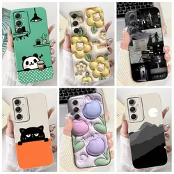 For Samsung Galaxy A55 A35 A25 5G Case New Stylish Flower Soft Silicone Phone Back Cover For Samsung A15 4G SM-A155F A 55 Fundas
