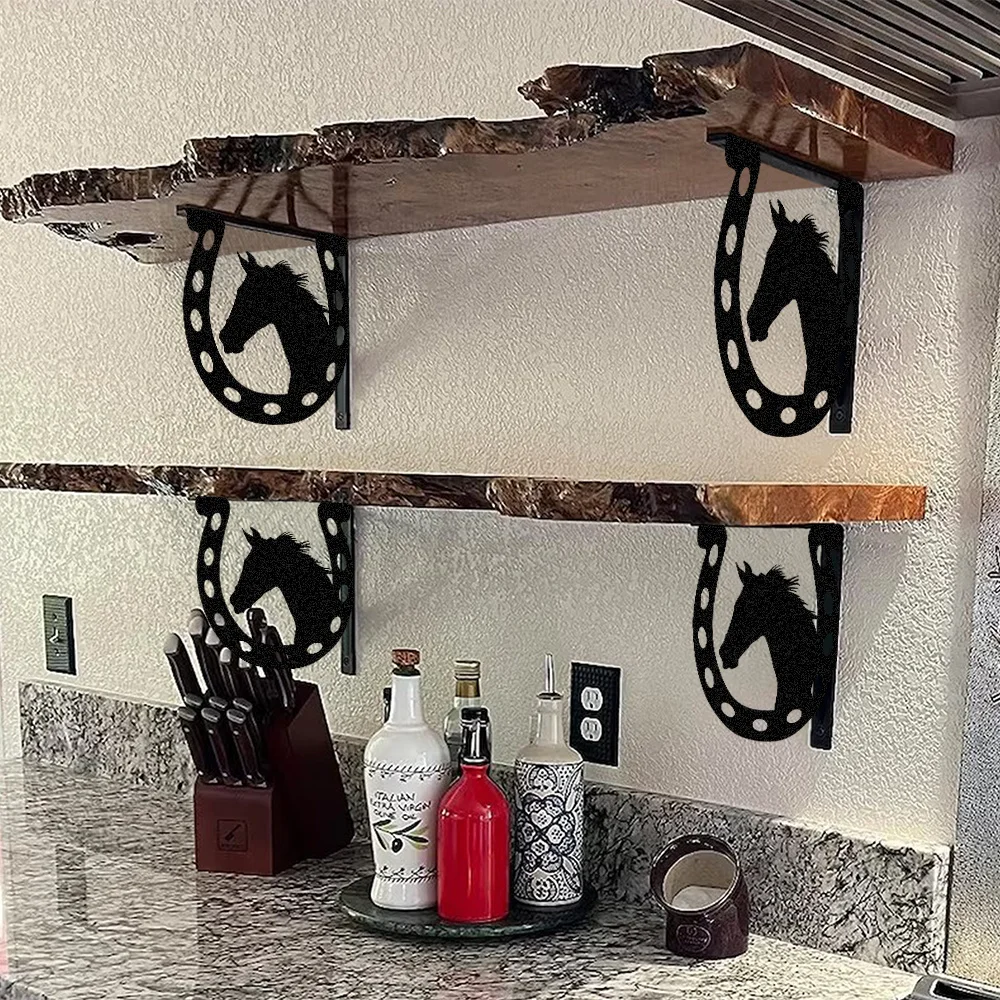 Woodworking Horse - 2pcs Horse Metal Shelf Brackets L-Shaped