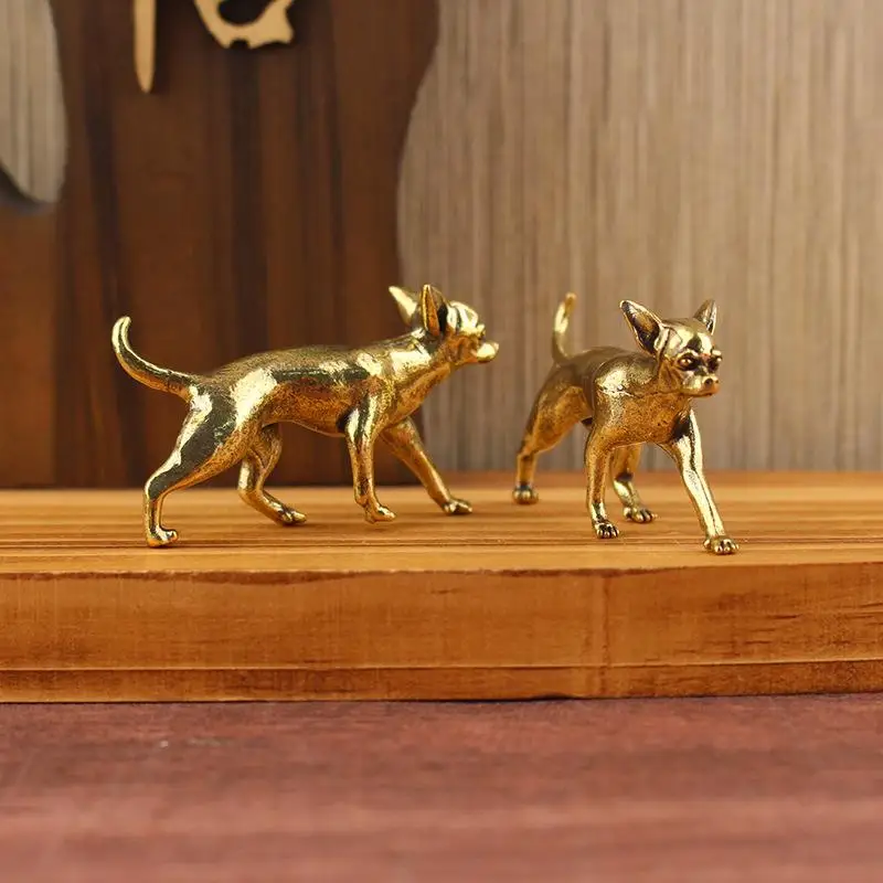NEW Animal Brass Ornaments Hairless Dog Puppy Entrance Coffee Table Decoration Decoration Hairless Dog Animal Desktop Ornaments