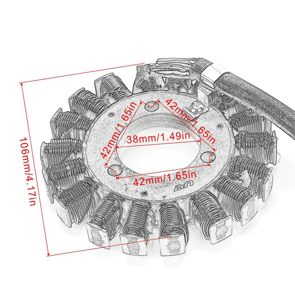 Magneto Stator Coil Generator for Suzuki GSX-R600 GSX-R750 2006-2017 18-Pole High Capacity Alternator Stator with 3-Wire Plug