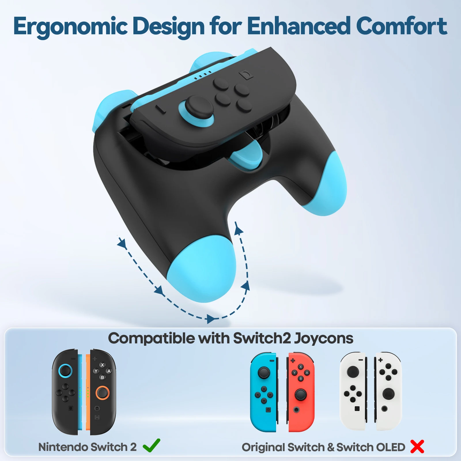 For Switch 2 Controller Grips Ergonomic Handles for Switch 2 Joy-Con Anti-Slip & Lightweight Switch 2 Joy-PAD Grips 2 Packs