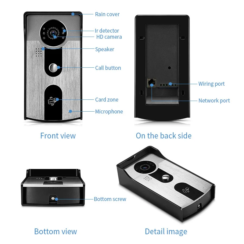 SmartYIBA Tuya WIFI Smart Video Intercom MetaL Case1080P IP Doorbell Video Suveillance HD Camera RFID Unlock Door Access Kit