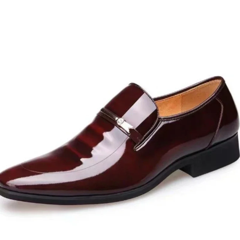 Luxury Business Oxford Leather Shoes Men Breathable Patent Leather Formal Shoes Plus Size Man Office Wedding Flats Male Black