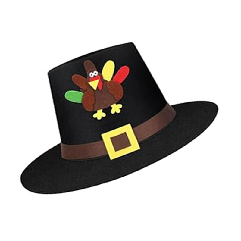 Black Hat Thanksgiving Party Hat Breathable Comfortable Wear For Adult