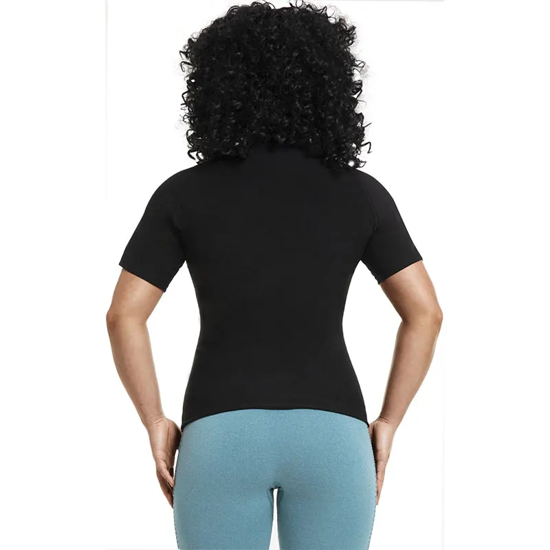 Women\'s Sauna Sweat Shirt Athletic Tee Compression T-Shirt Heat Trapping Sauna Vest for Women Weight Loss Body Shaper