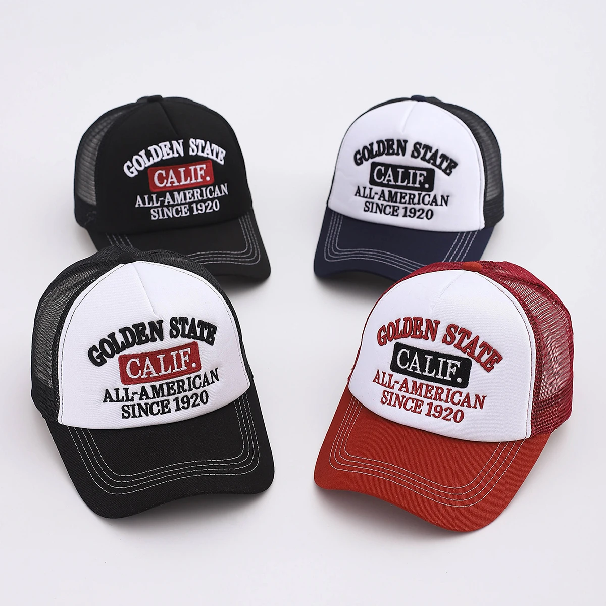 Neutral American Hip Hop Alphabet Embroidered Baseball Hat Sunshade Breathable Street Truck Hat Multi functional Mesh Hat