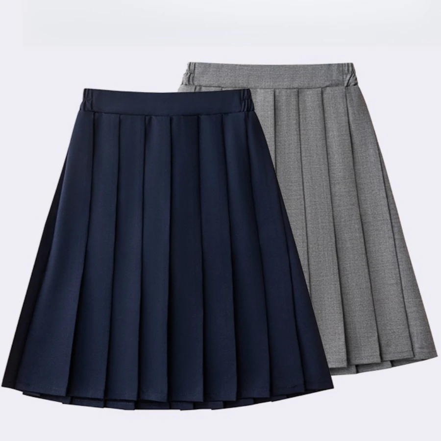 

Teens Girls Pleated Skirt Solid Color New High Waist JK School Uniform Skirt Versatile Classic A-line Knee-high Skirt for Kids
