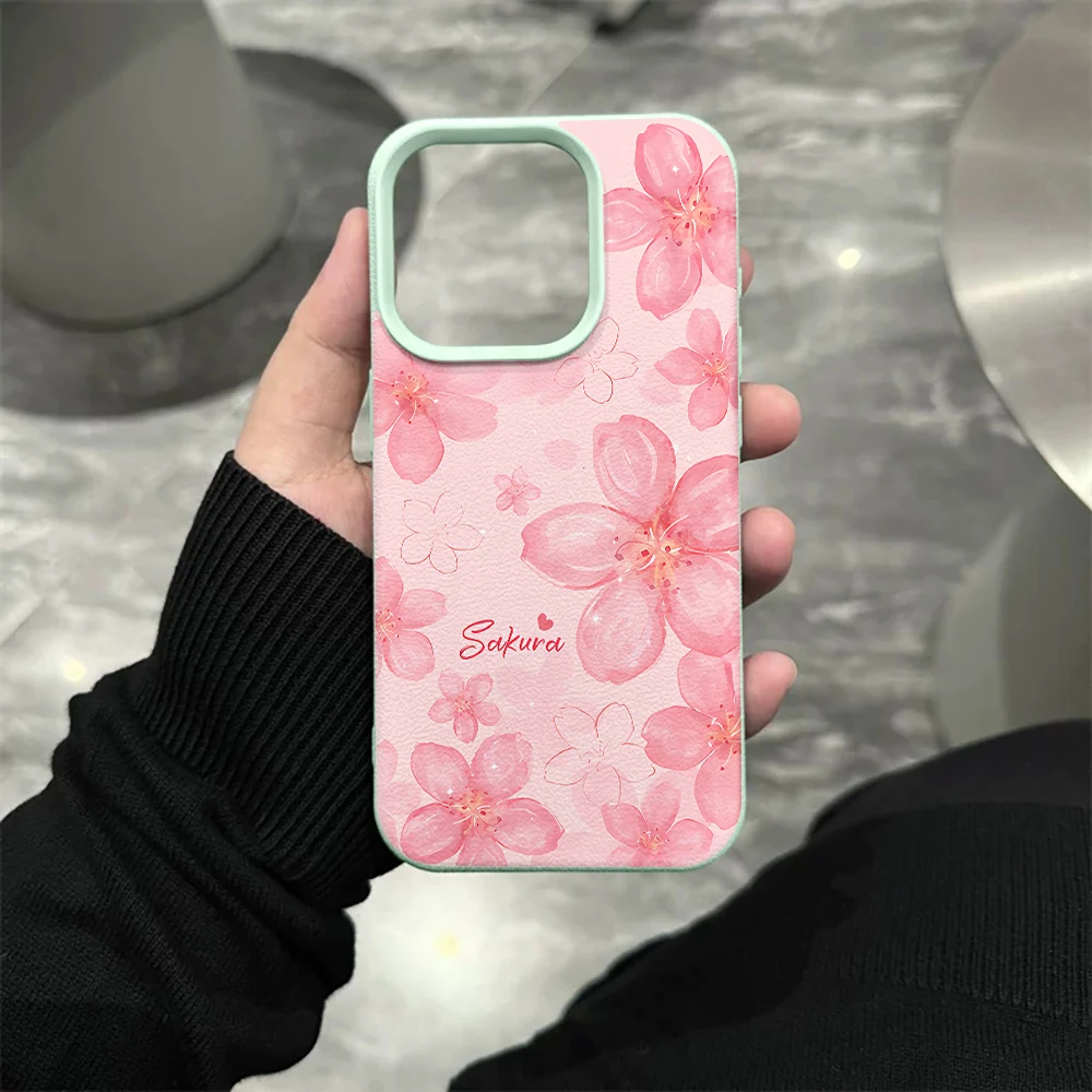 Kirschblüten-Sakura-Handyhülle für iPhone 17 16 15 14 13 12 Pro Max 16 15 14 Plus 17 16 15 14 Pro 17Air Silikon-Matt-Cover – Detail 10