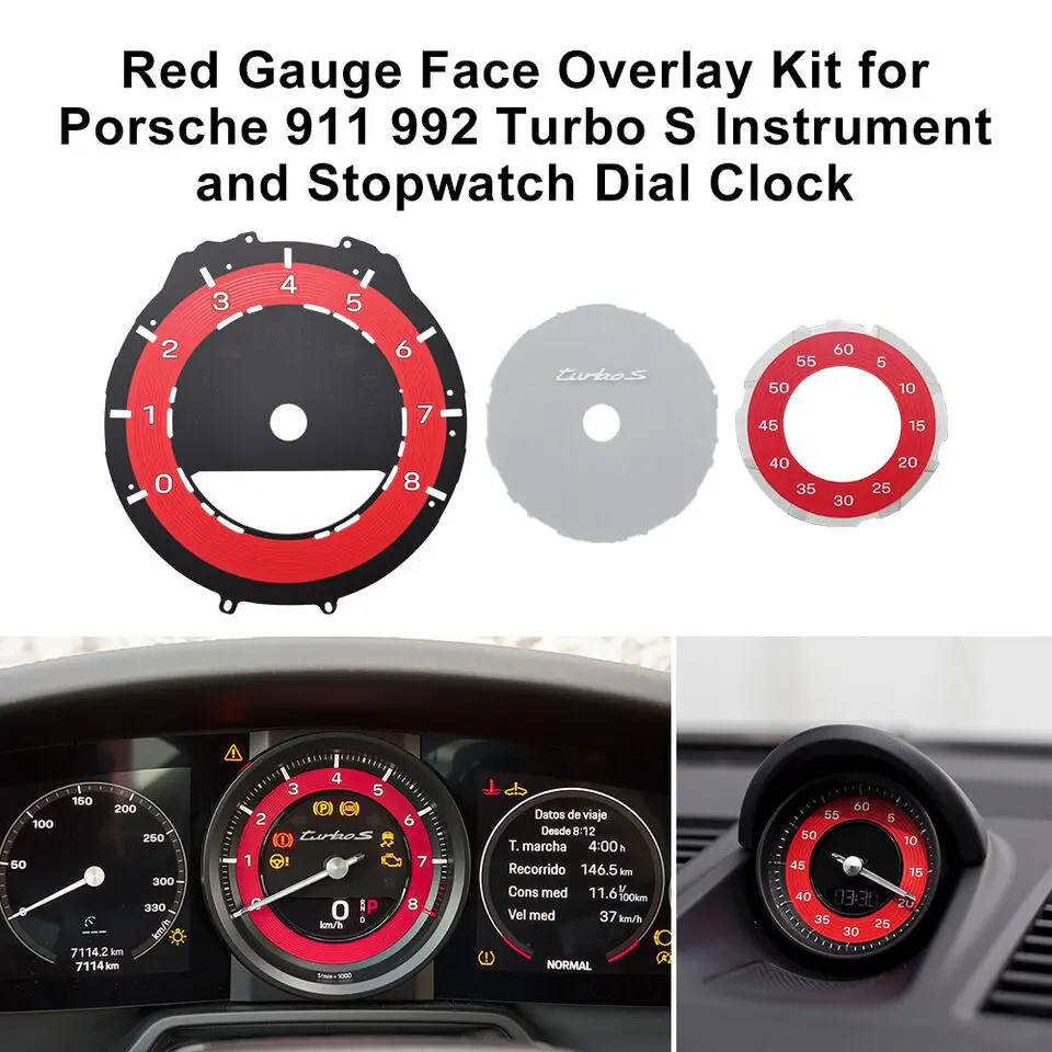 

Gauge Face Kit for Porsche 911 992 Turbo S Instrument and Stopwatch Dial Clock