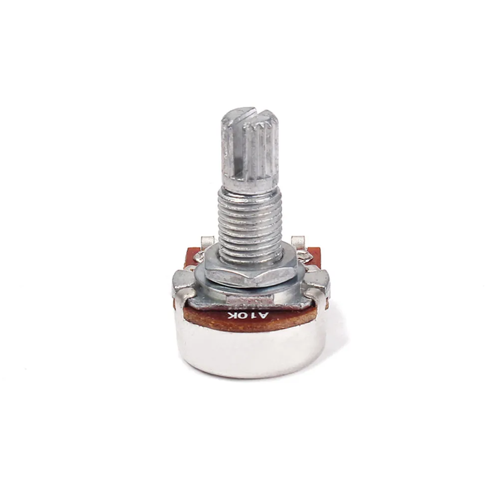 A10k Mini Curved Audio Potentiometer Long Knurled Split Shaft Perfect for Guitar Volume Tone Replacement Guitar Potentiometer
