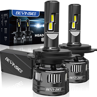 BEVINSEE V45 H4 LED Headlights 22000LM 120W High Power H1 H11 HB3 9005 HB4 9006 H8 H9 Bulb CANBUS Turbofan Auto LED Headlamp 12V
